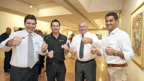 Start your engines: Homebush Motor Racing Authority CEO Bryan Hardman, Coffs Coast Advocate Media Sales Manager David Box, Coffs Harbour mayor Cr Keith Rhoades and Rally Australia general manager Michael Masi. Start your engines: Homebush Motor Racing Authority CEO Bryan Hardman, Coffs Coast Advocate Media Sales Manager David Box, Coffs Harbour mayor Cr Keith Rhoades and Rally Australia general manager Michael Masi.